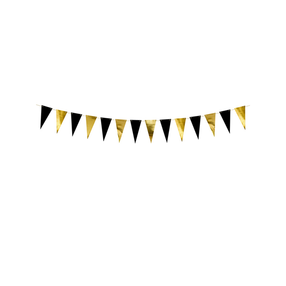 1 Vlaggenlijn - 2,15m - Goud & Zwart