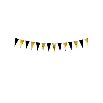 1 Vlaggenlijn - 2,15m - Goud & Zwart