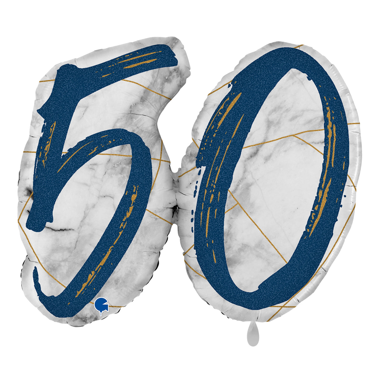 1 Ballon XL - Marble Mate Cijfers 50 Blauw