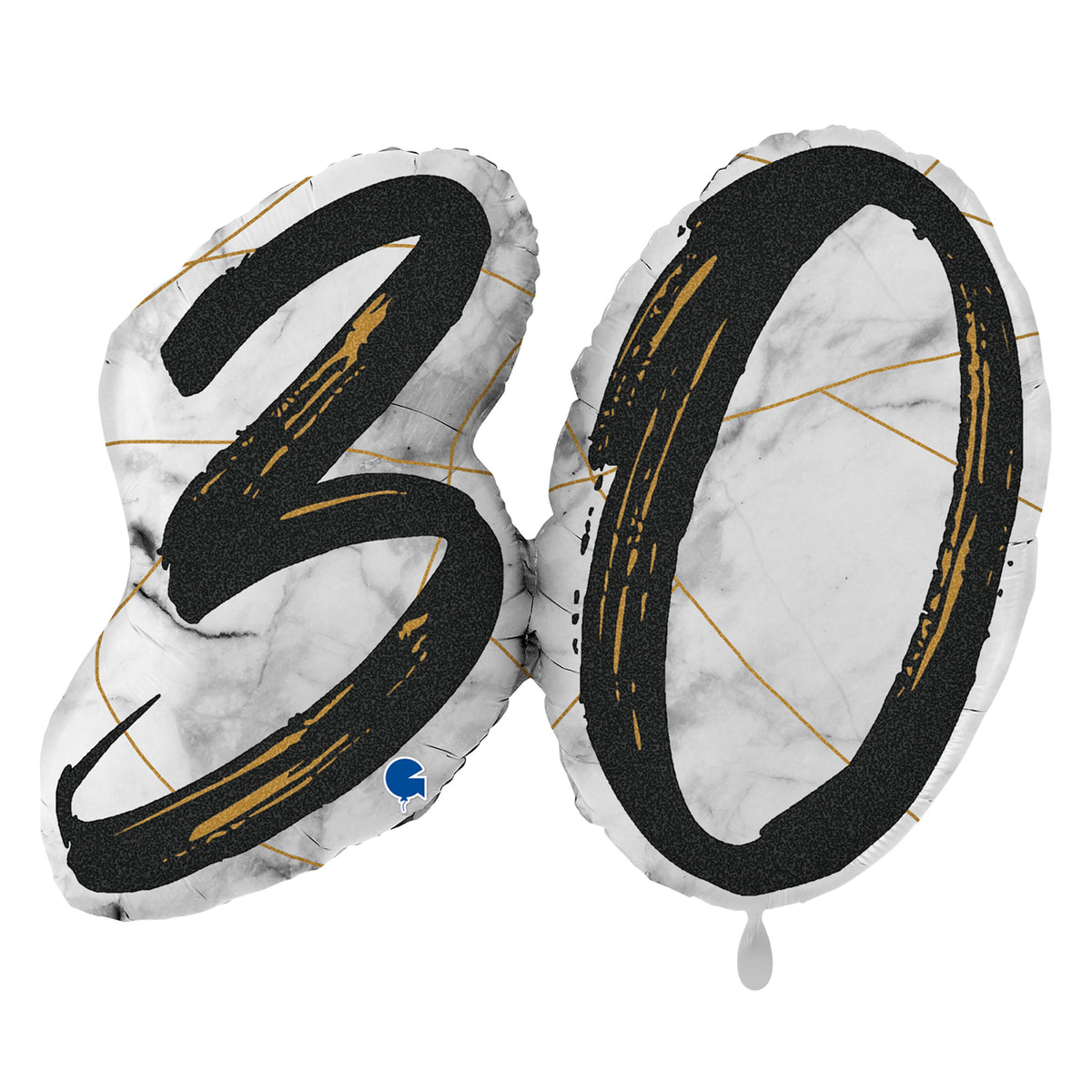 1 ballon XL – Marble Mate-cijfers 30 zwart