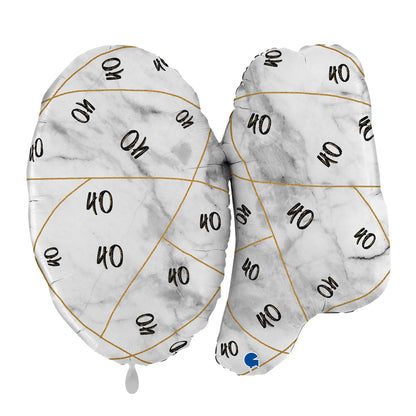 1 Ballon XL - Marble Mate Ziffern 40 Schwarz