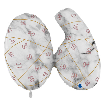 1 Ballon XL - Marble Mate Ziffern 60 Roségold