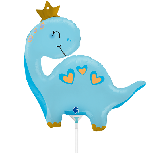 10 mini ballonnen (luchtgevuld) - Blauwe Dino (onverpakt)