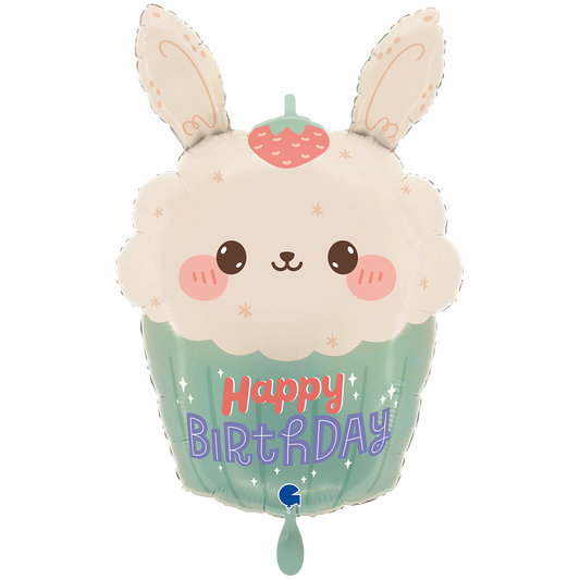 1 Ballon XXL - Konijn Cupcake