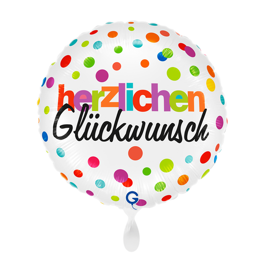 1 Ballon - Hartelijk gefeliciteerd Stippen