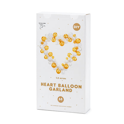 1 ballonset - Hartboog - Wit & Goud