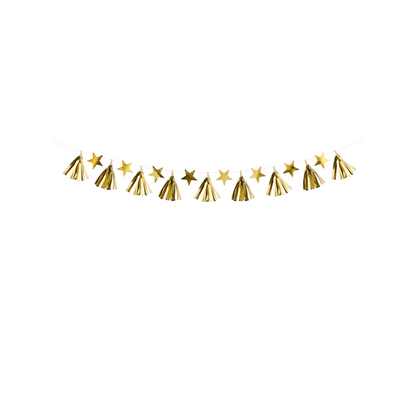 1 Kwastjesslinger - 1,3 m - Gouden Sterren
