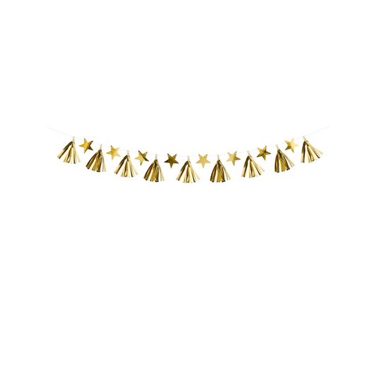 1 Kwastjesslinger - 1,3 m - Gouden Sterren