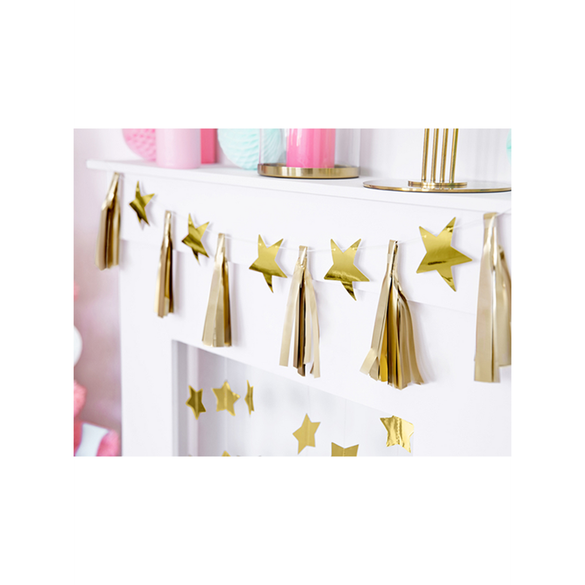 1 Kwastjesslinger - 1,3 m - Gouden Sterren