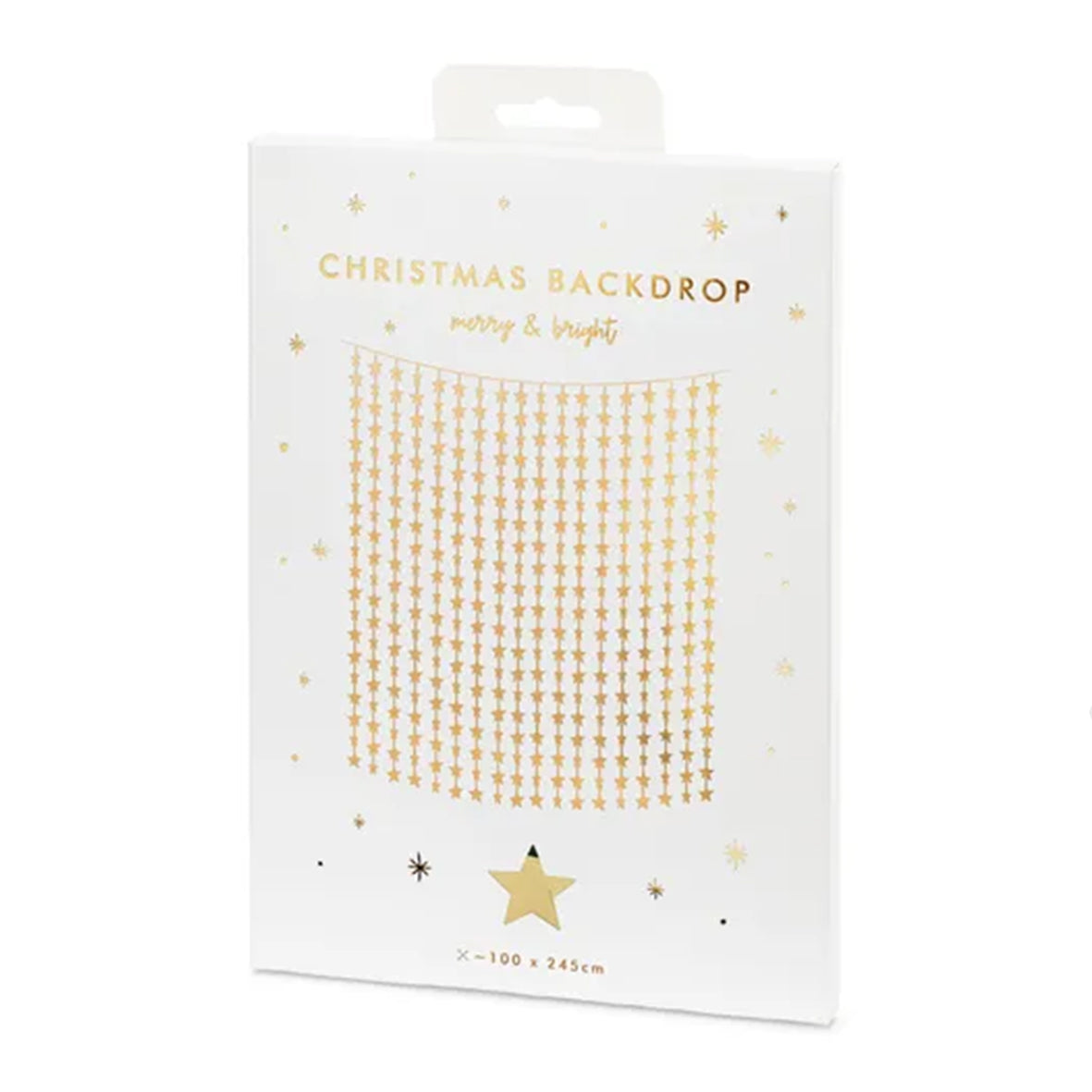 1 Glittergordijn - 2,5m - Gouden Sterren
