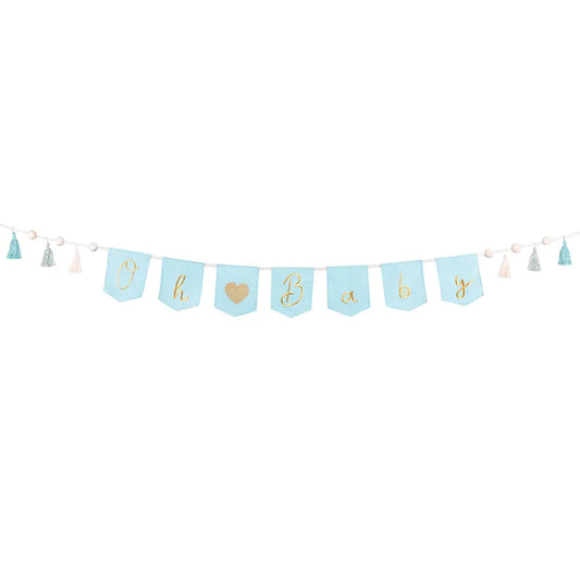 1 Bannergirlande - Oh Baby Lichtblauw