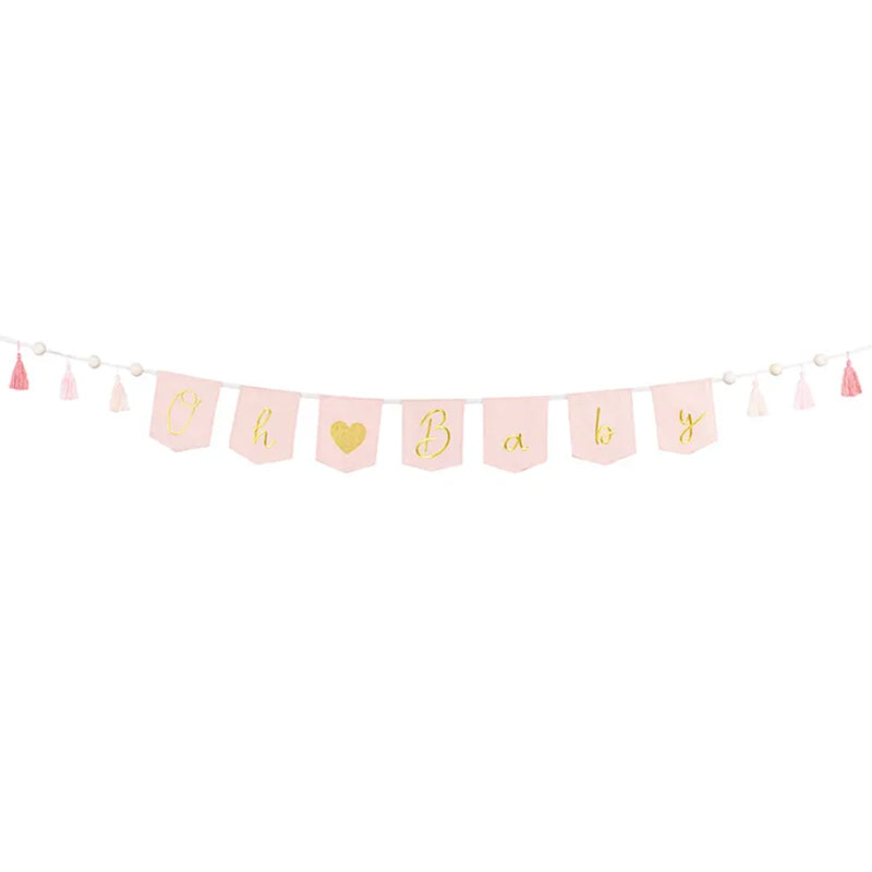 1 Banner-Girlande - Oh Baby Rosa