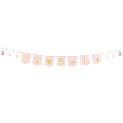 1 Banner-Girlande - Oh Baby Rosa