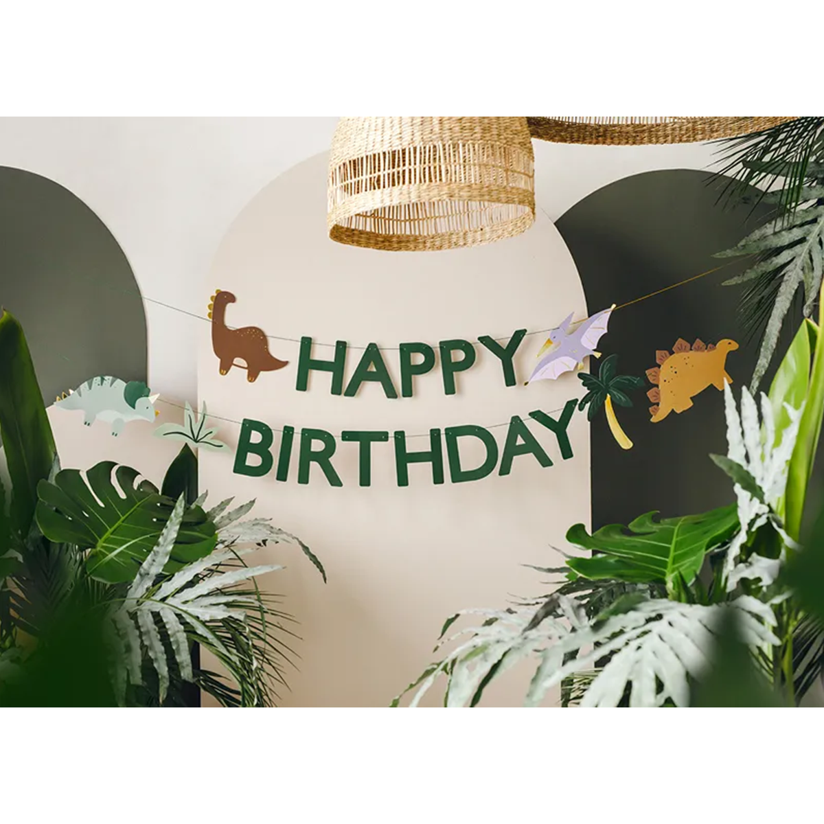 1 Slingerguirlande - Happy Birthday - Dinosaurussen