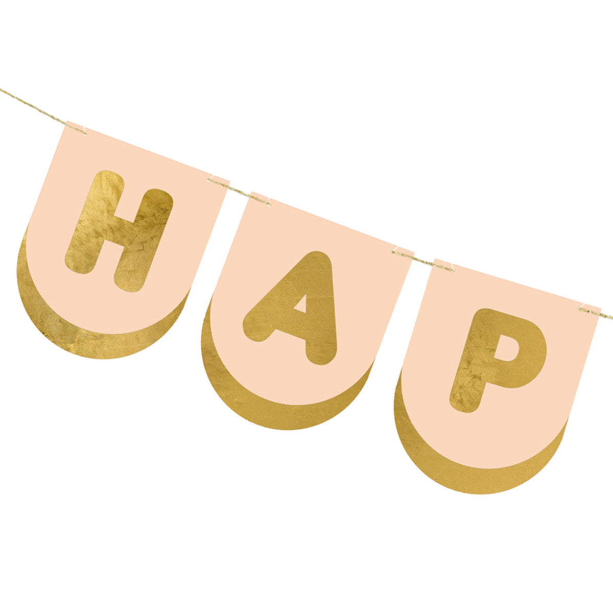 1 Banner Garland - Happy Birthday Peach