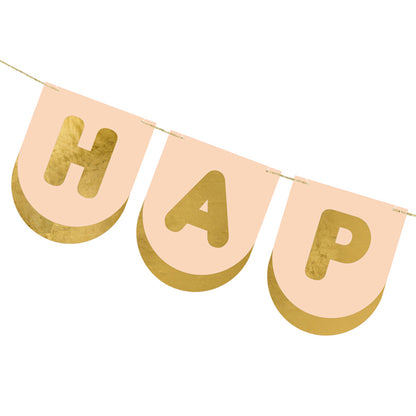 1 Banner Garland - Happy Birthday Peach