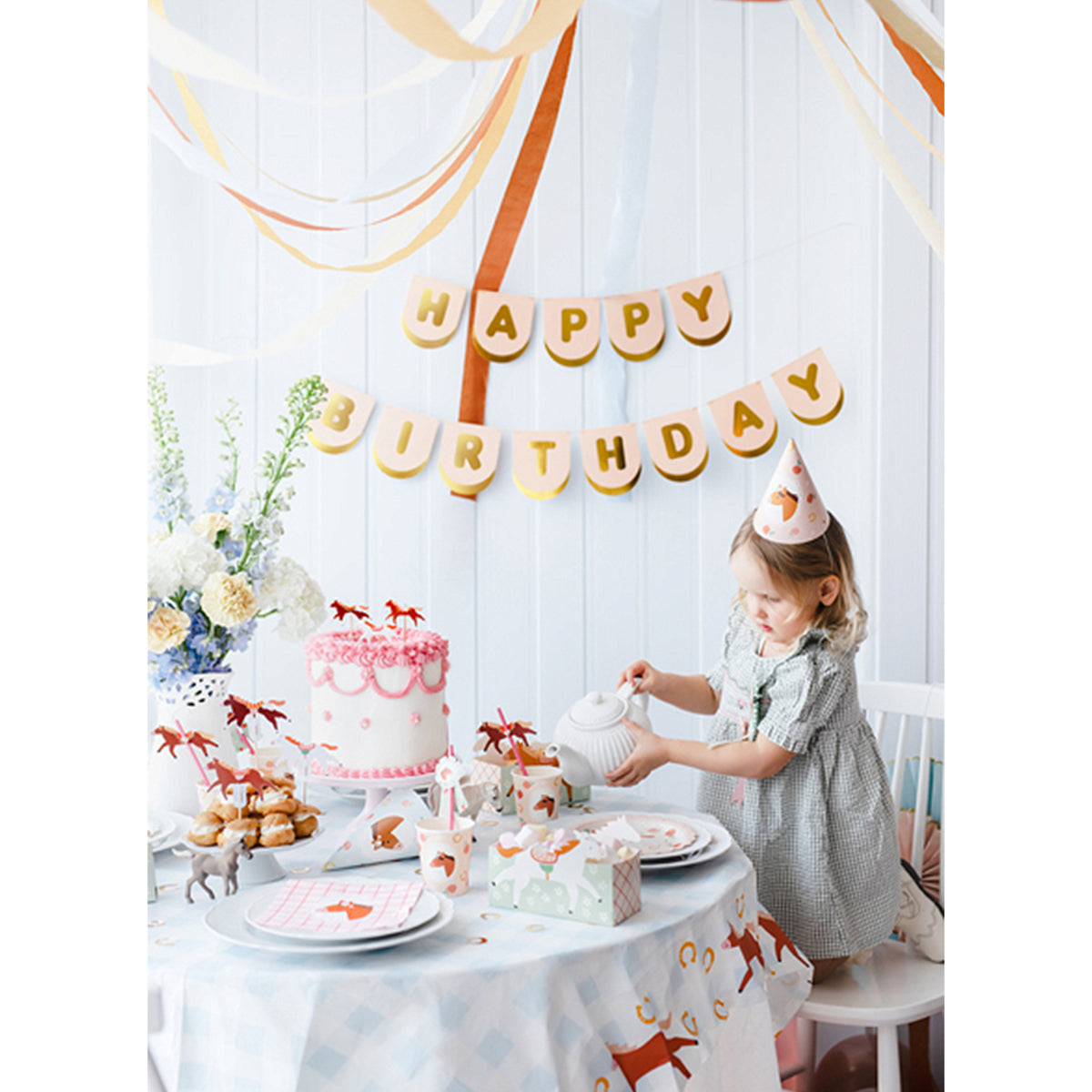 1 Banner Garland - Happy Birthday Peach