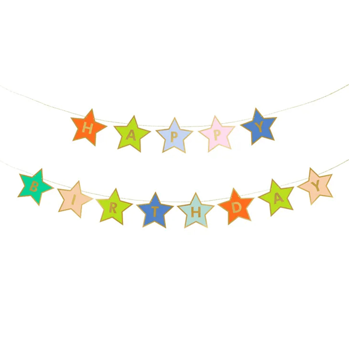 1 Banner-Girlande - Happy Birthday Sterne