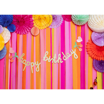 1 Bannerguirlande - Happy Birthday Kers & Regenboog