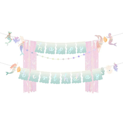1 Feestbanner - Happy Birthday Zeemeermin
