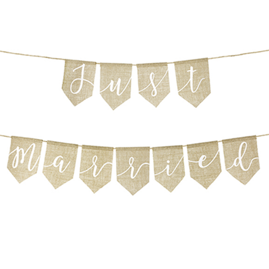 1 linnen slingerslinger - Just Married