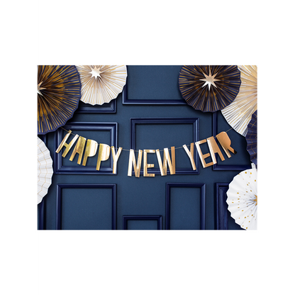 1 Feestelijke banner met de tekst "Happy New Year"