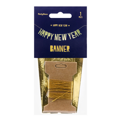 1 Feestelijke banner met de tekst "Happy New Year"