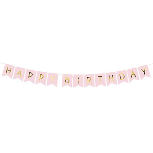 1 Bannerslinger - Happy Birthday - Roze