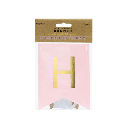 1 Bannerslinger - Happy Birthday - Roze