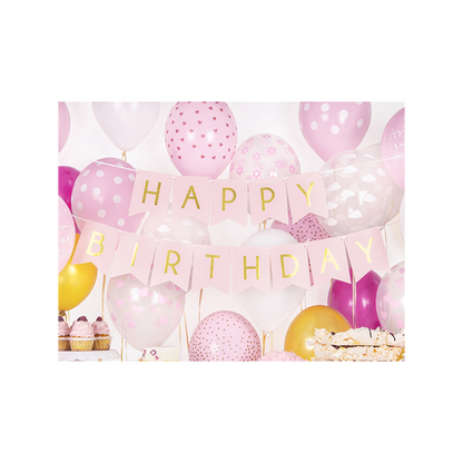 1 Bannerslinger - Happy Birthday - Roze
