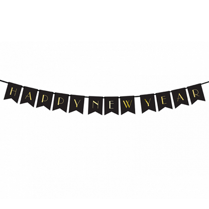 1 Bannerguirlande - Happy New Year Elegant