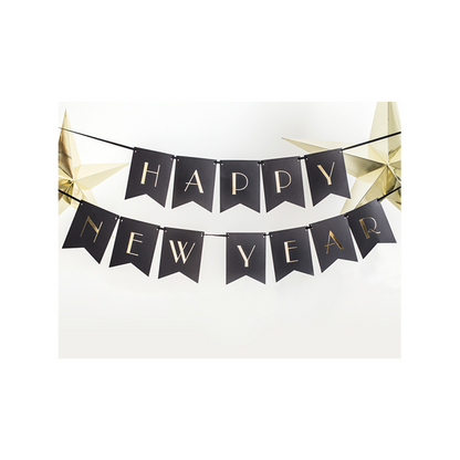 1 Bannerguirlande - Happy New Year Elegant
