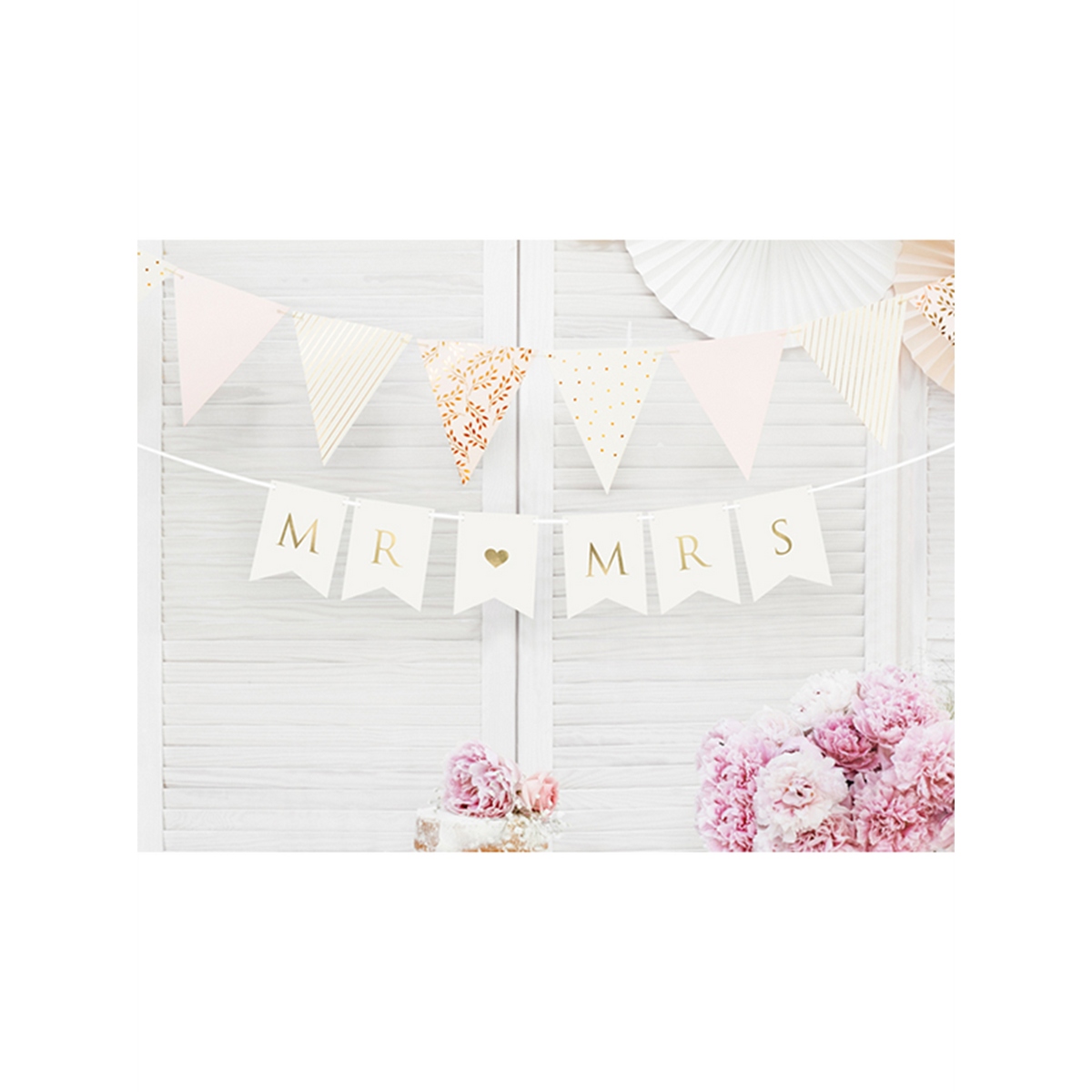 1 banner slinger - Mr & Mrs - Wit