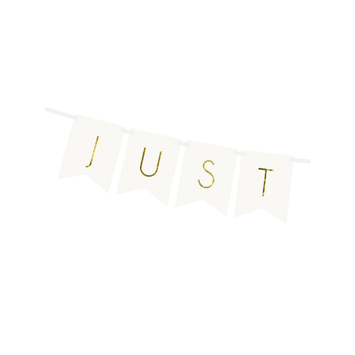 1 Banner-Girlande - Just Married - Wit