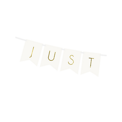 1 Banner-Girlande - Just Married - Wit