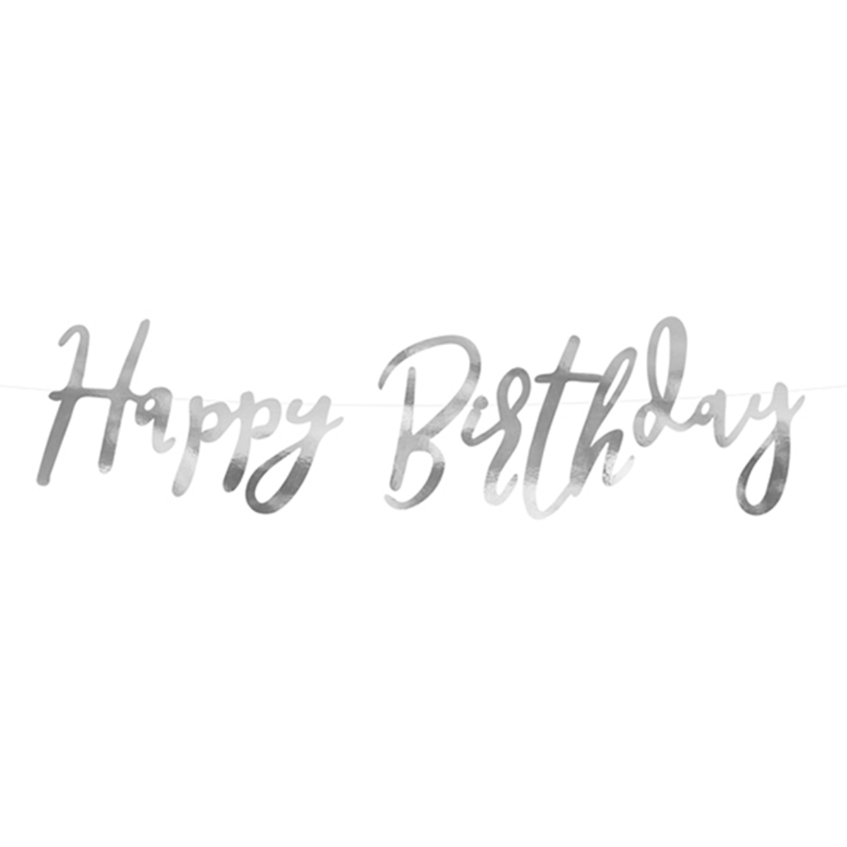 1 Banner slinger - Happy Birthday - Zilver
