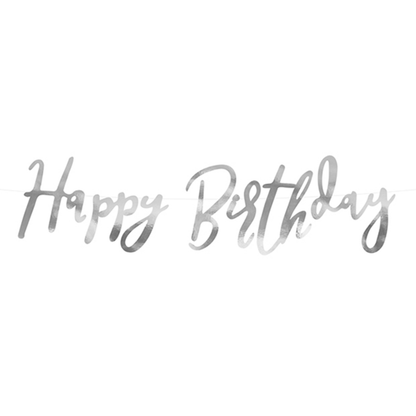 1 Banner slinger - Happy Birthday - Zilver