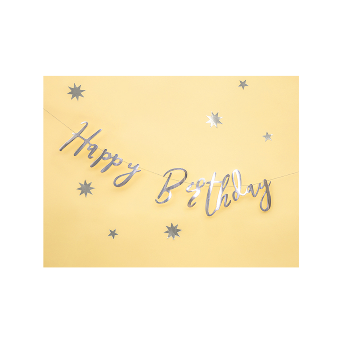 1 Banner slinger - Happy Birthday - Zilver