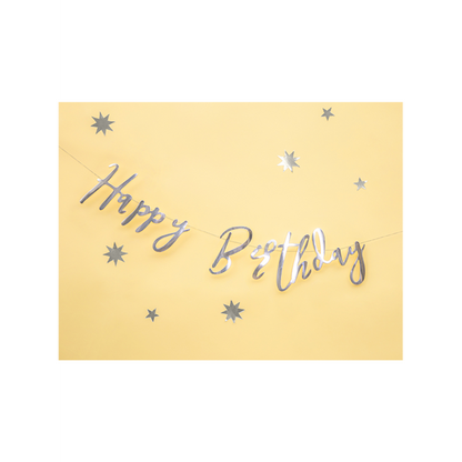 1 Banner slinger - Happy Birthday - Zilver