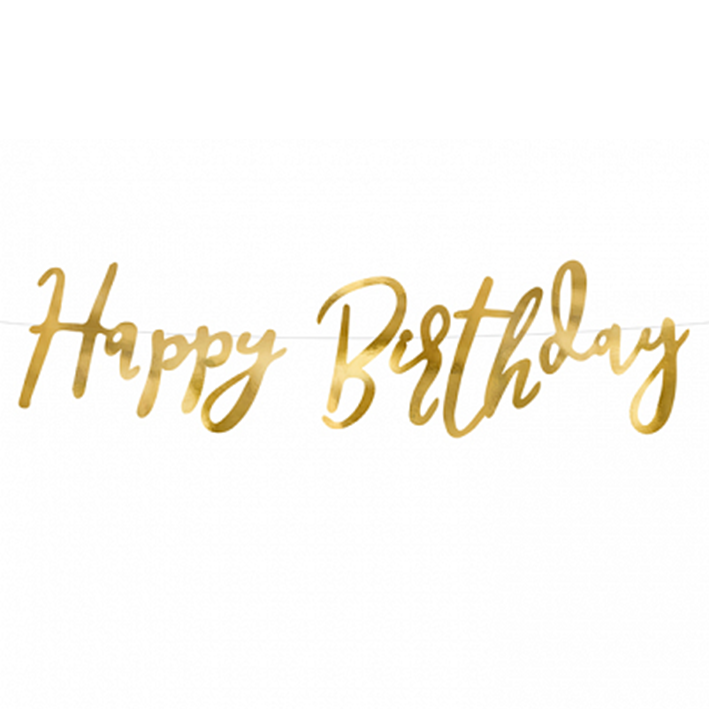 1 Bannerguirlande - Happy Birthday - Goud