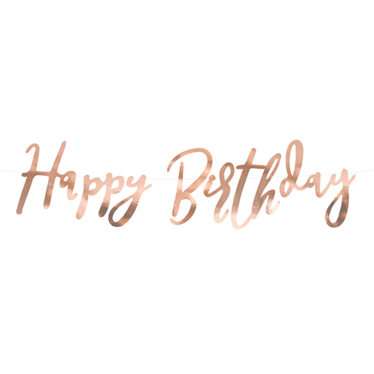 1 Banner-Girlande – Happy Birthday – Roségold