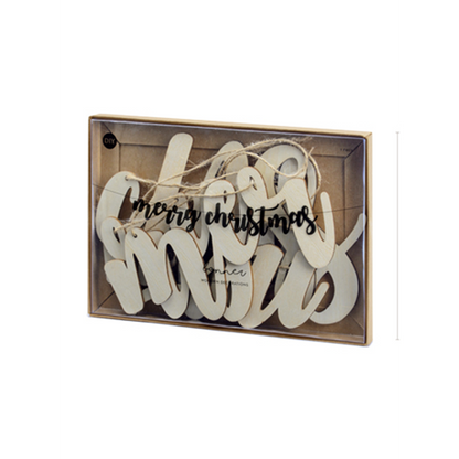 1 banner slinger - hout - Merry Christmas