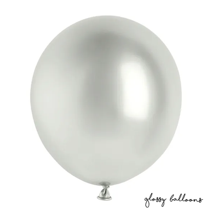 5 ballonnen - Ø 46cm - Glossy - Zilver