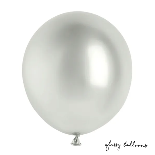 5 ballonnen - Ø 46cm - Glossy - Zilver