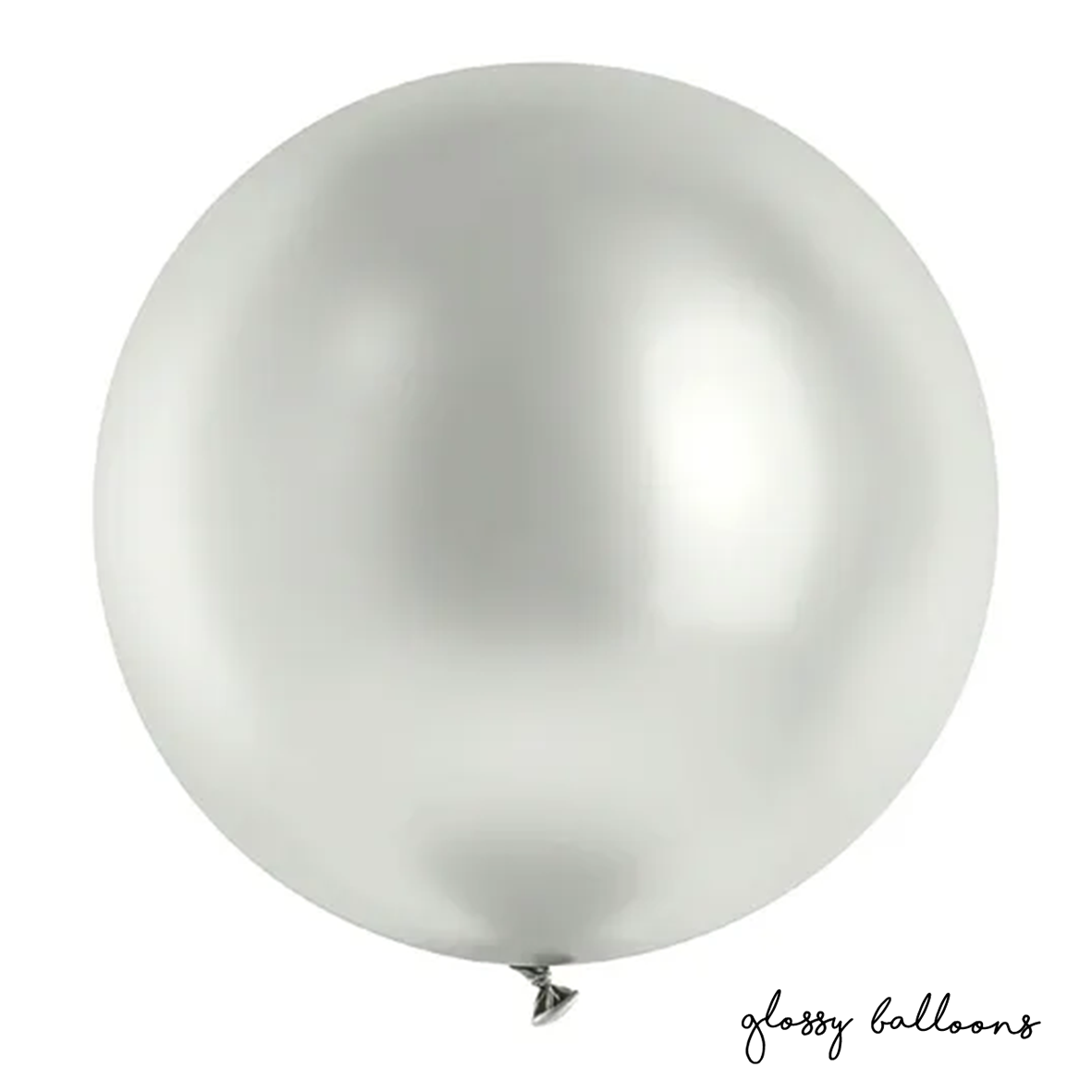 1 Reuzenballon - Ø 60cm - Glanzend - Zilver