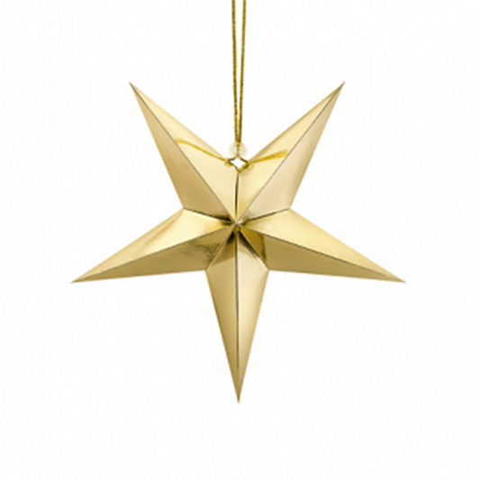1 papieren ster - 30cm - goud