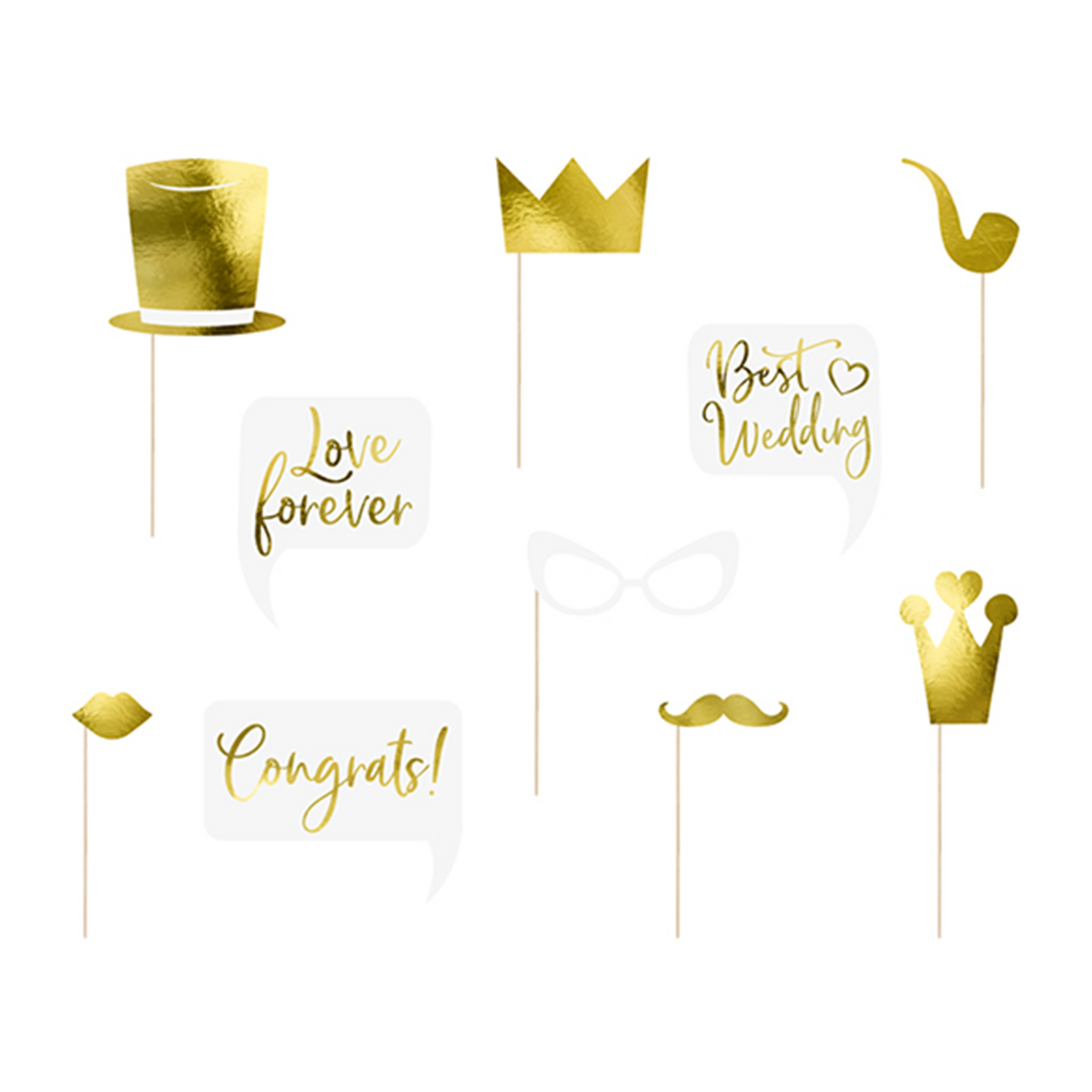 1 Photobooth Set - Bruiloft Goud