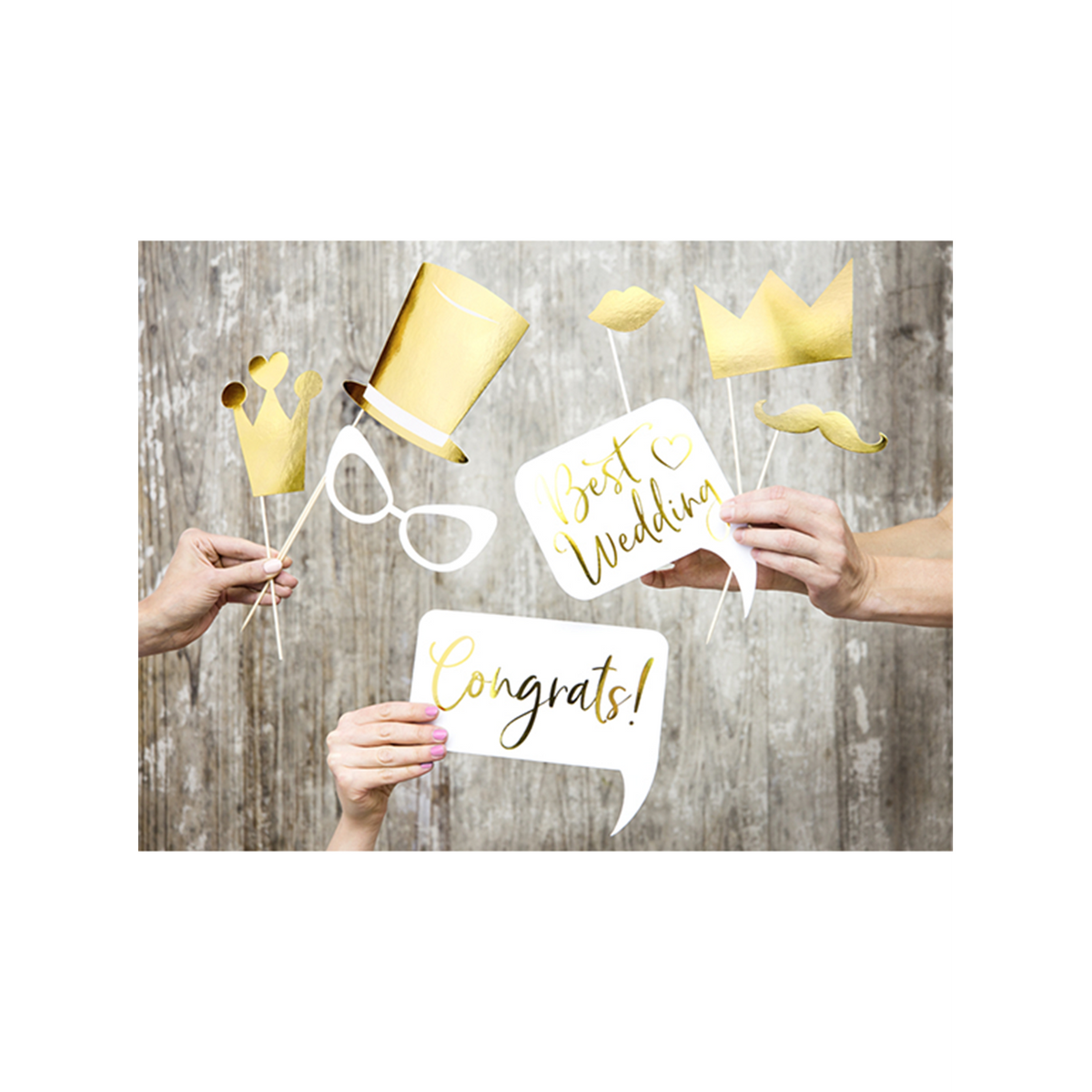 1 Photobooth Set - Bruiloft Goud