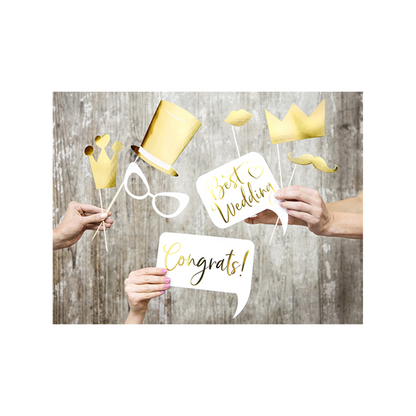 1 Photobooth Set - Bruiloft Goud