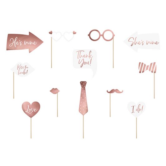 1 Photobooth Set - Bruiloft RoséGoud